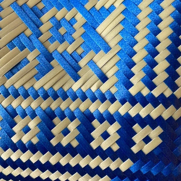 Oaxacan Handwoven Blue & White Tote Bag Purse - Picture 6 of 8